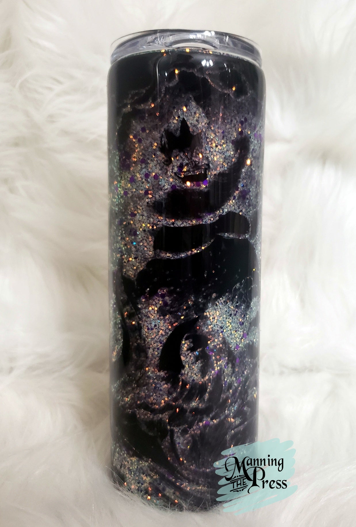 Purple Galaxy Glitter 20oz Skinny Tumbler - Double Wall Stainless