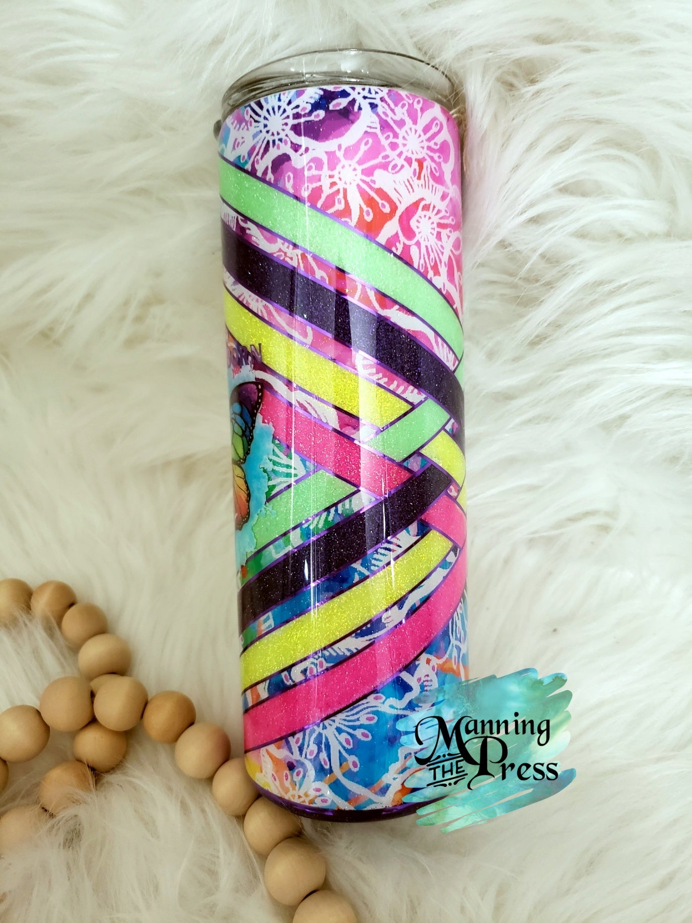 Colorful Floral Weave 20 oz Skinny