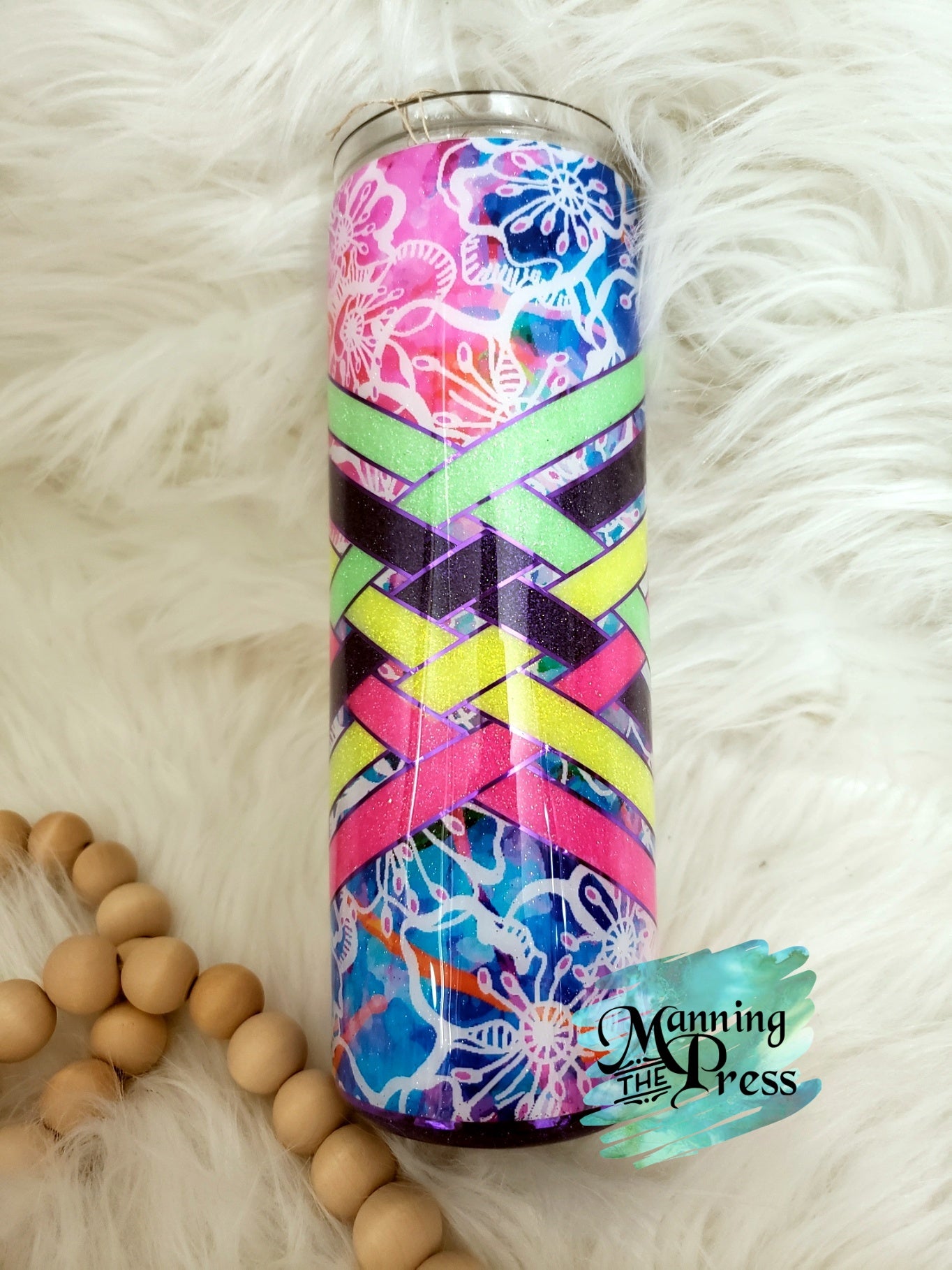 Colorful Floral Weave 20 oz Skinny