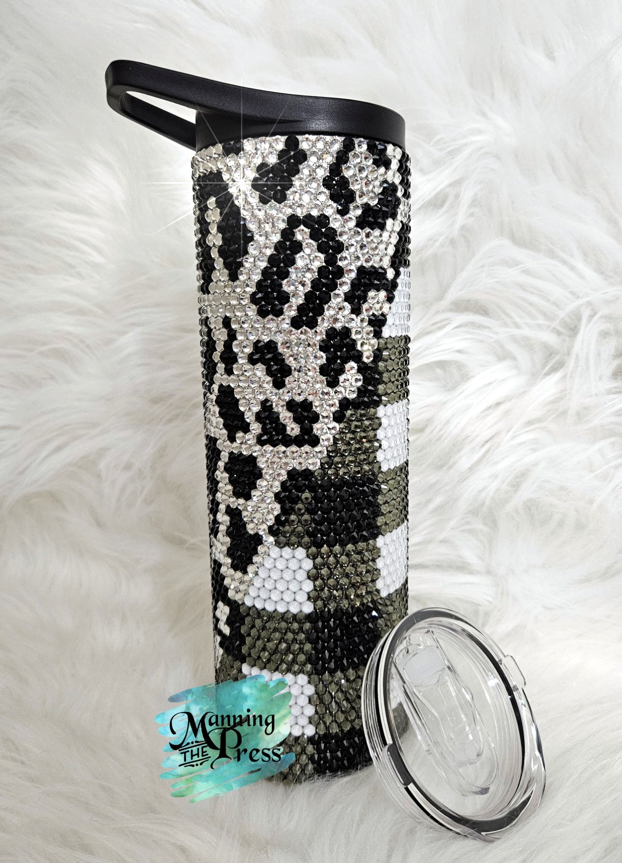 Black & White Plaid Leopard 30 oz Duo