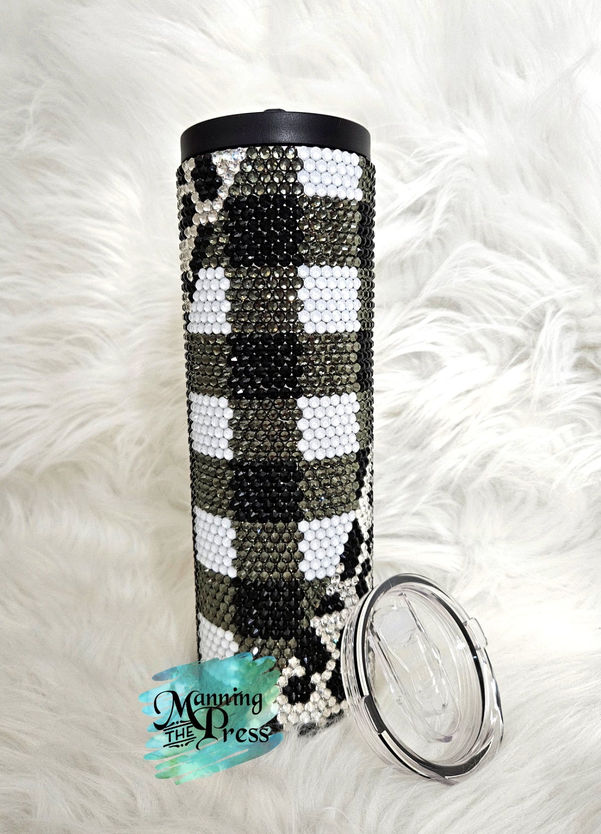 Black & White Plaid Leopard 30 oz Duo