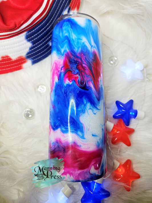 Red, White, & Blue Alcohol Ink 24 oz