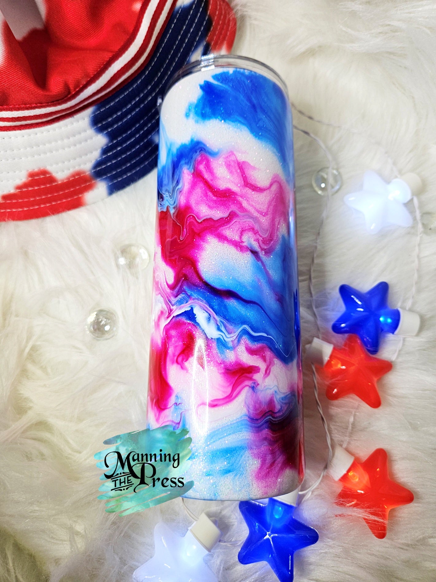 Red, White, & Blue Alcohol Ink 24 oz