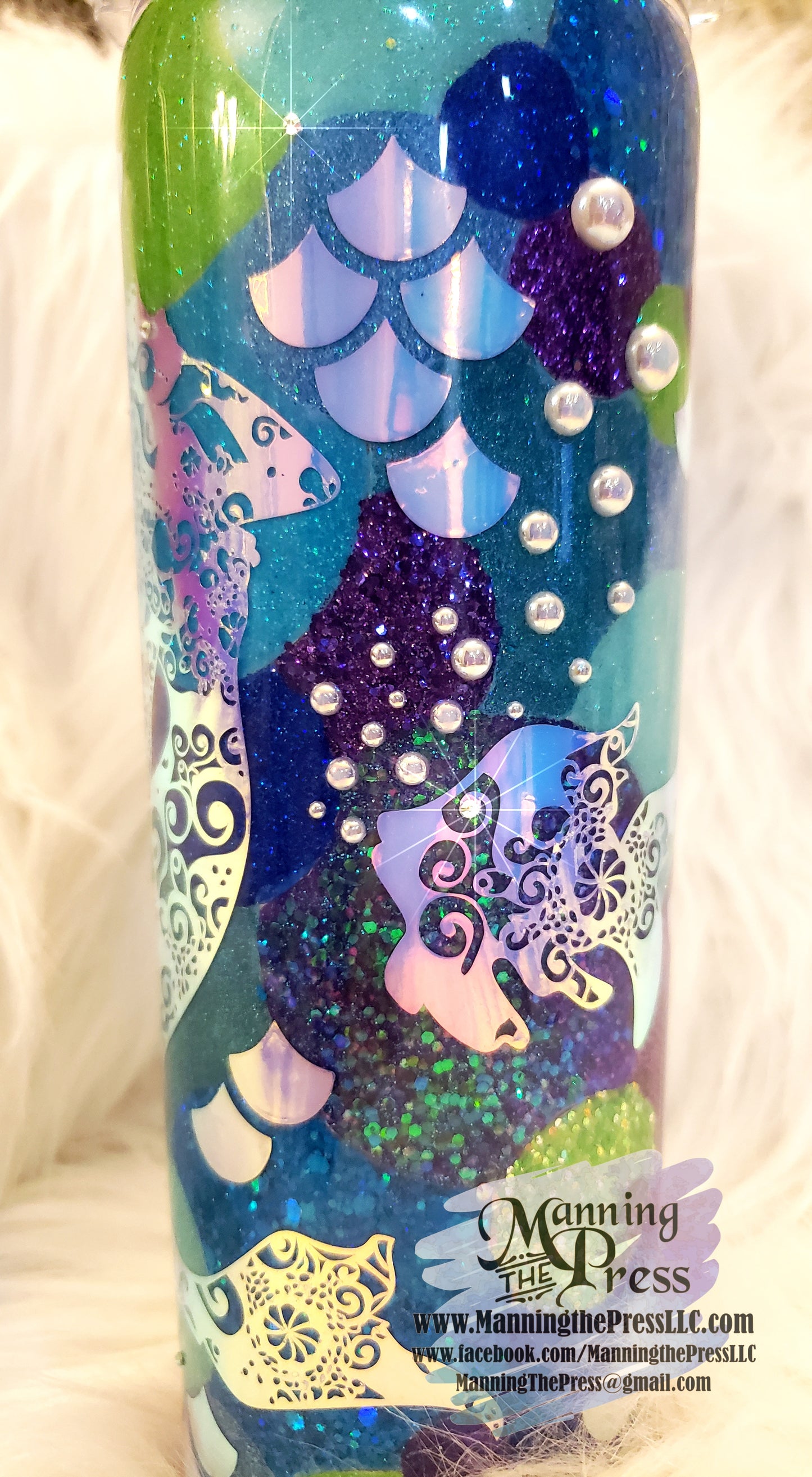 Mermaid Bubbles 20 ounce Skinny - One of a Kind