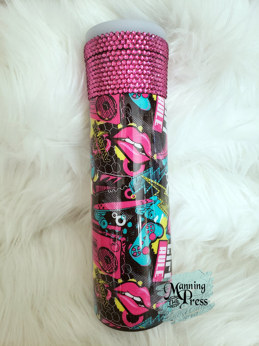 Girls Rock 17 oz Bluetooth Speaker Thermos w/Rhinestone lid