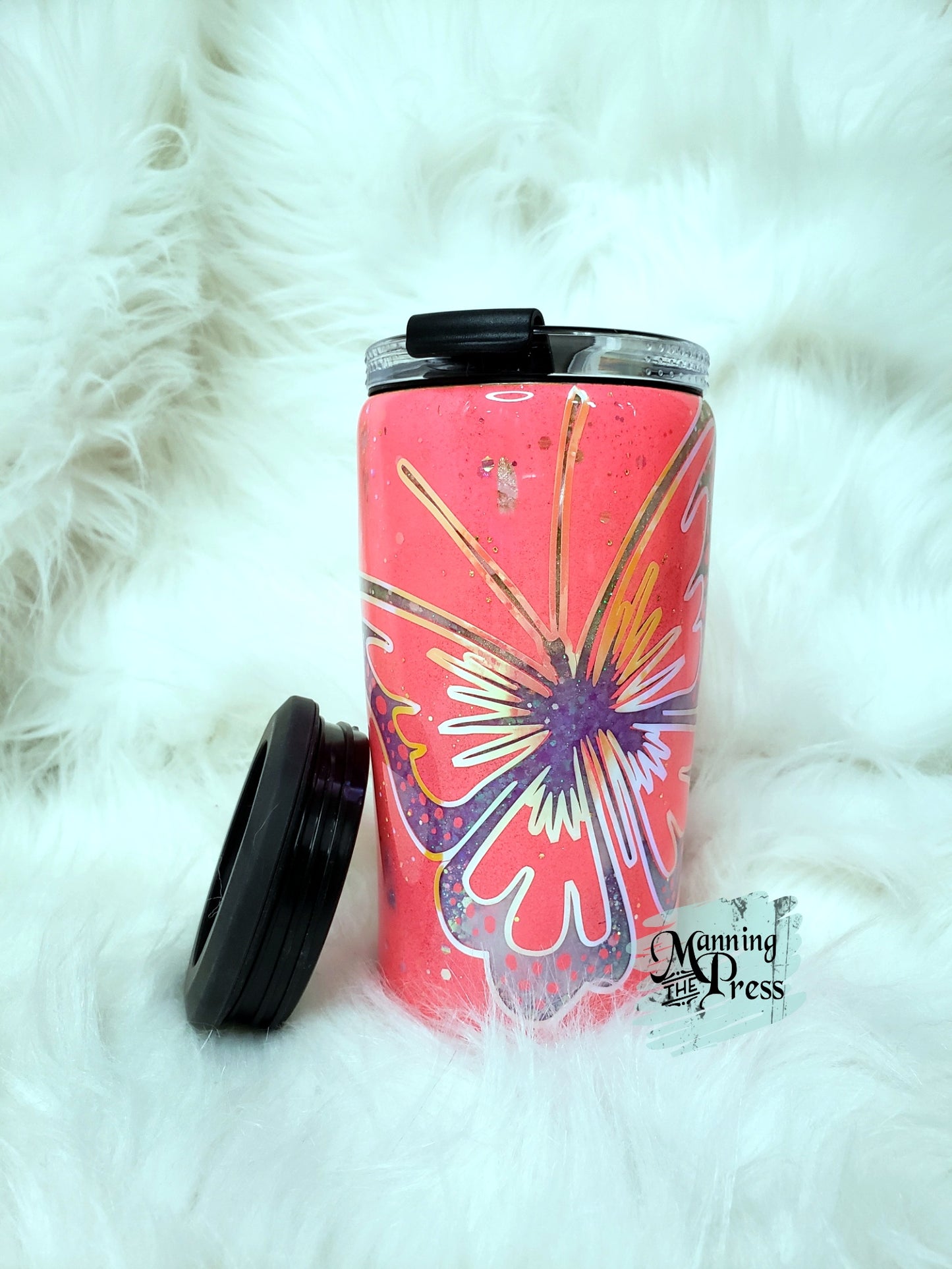 Coral Butterfly 4-in-1 Can Cooler