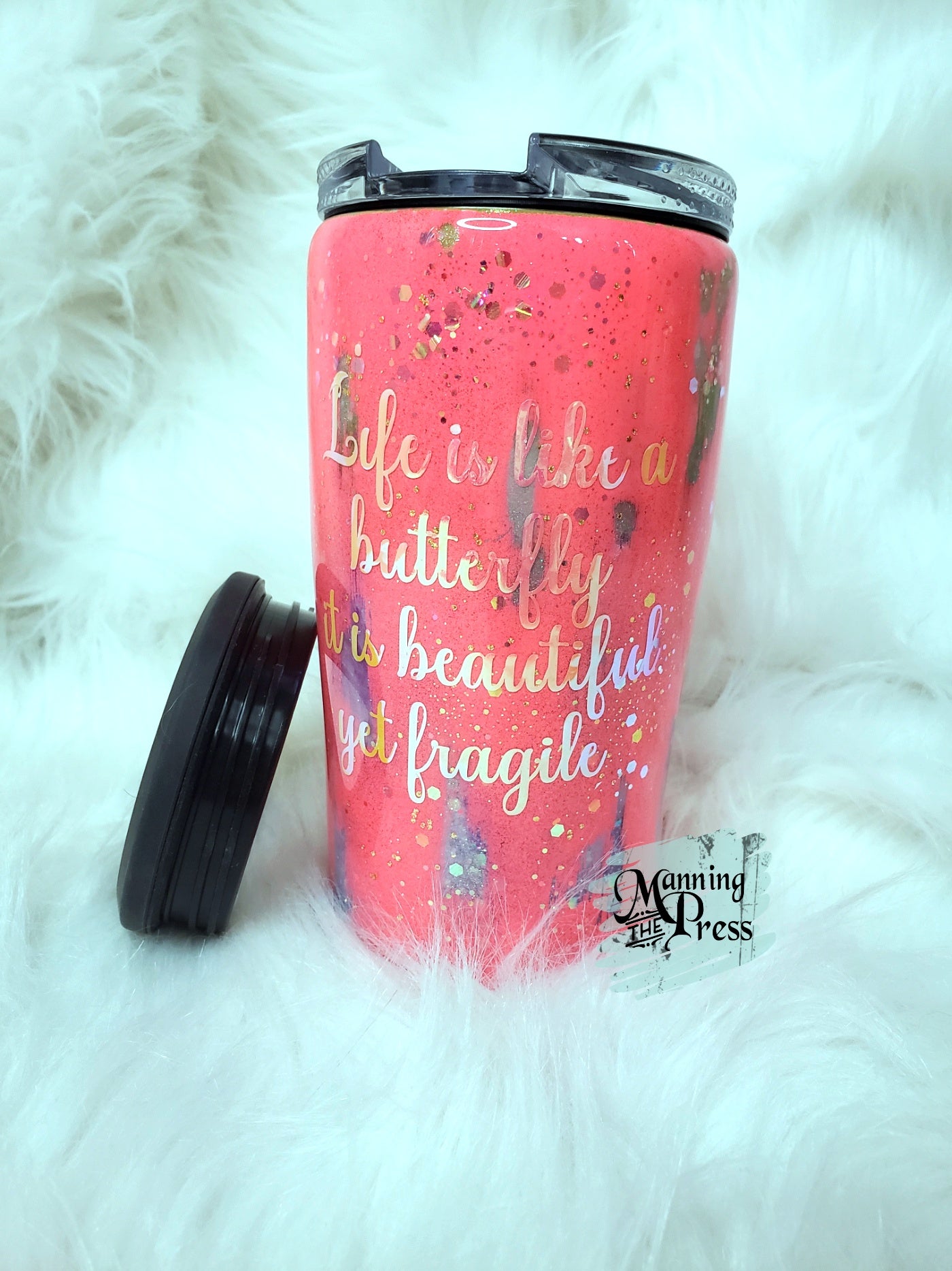 Coral Butterfly 4-in-1 Can Cooler