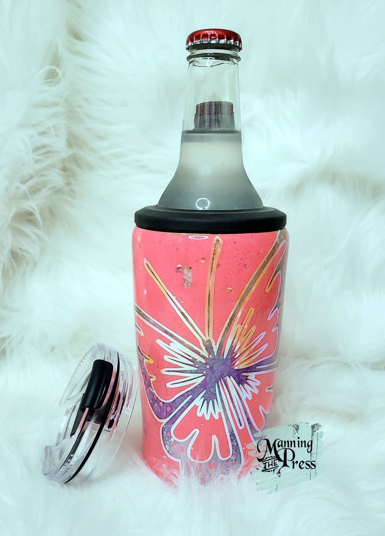 Coral Butterfly 4-in-1 Can Cooler